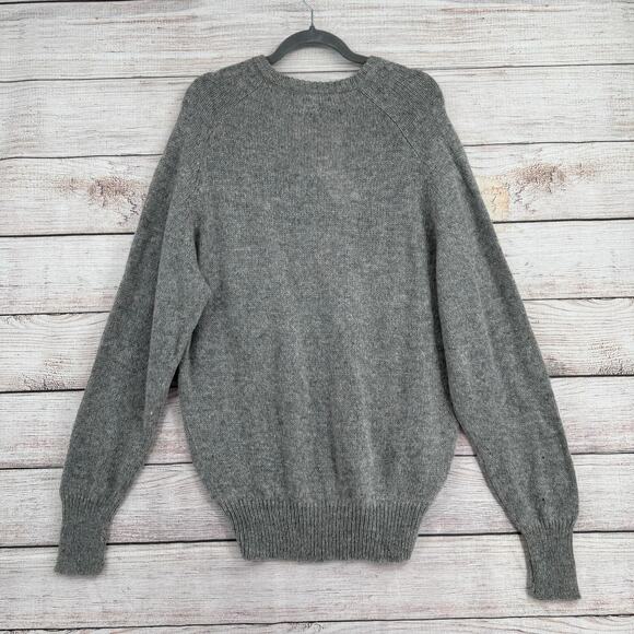 Vintage Polo Ralph Lauren Wool V-Neck Sweater Mens Medium Gray Deadstock NEW - Picture 2 of 14